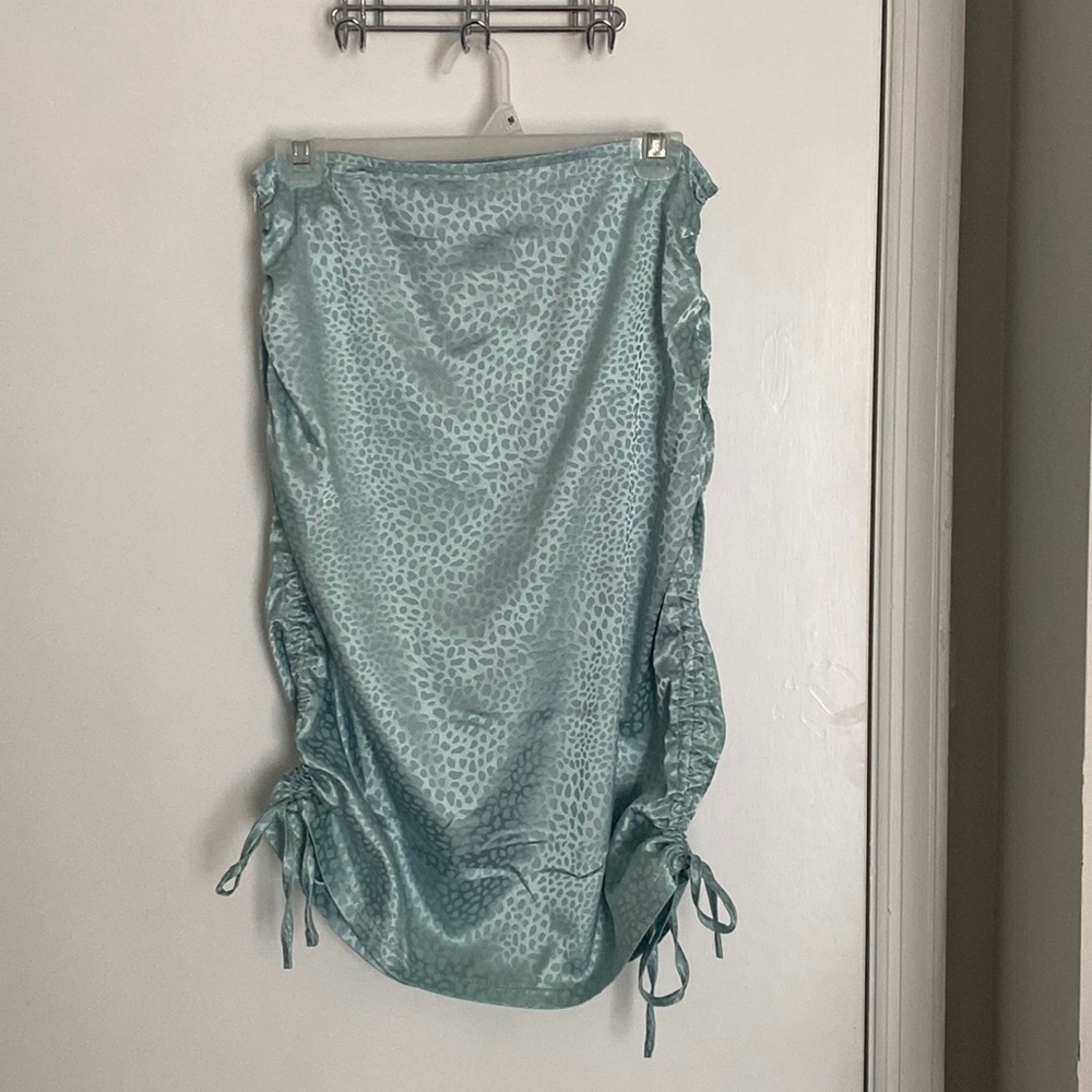 raunched silk skirt